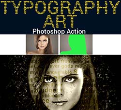 PS动作－文本叠印（第三版）：Typography Art Photoshop Action